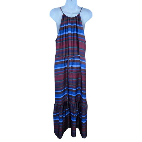 Banana Republic Multicolor Maxi Dress Striped Sleeveless tiered bold colors - Picture 2 of 8